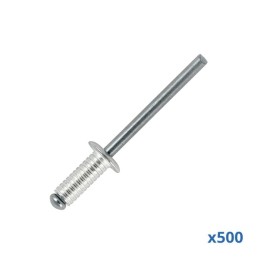 Box of 500 x 12mm Long Grooved Rivets with Aluminium Body and Steel Mandrel