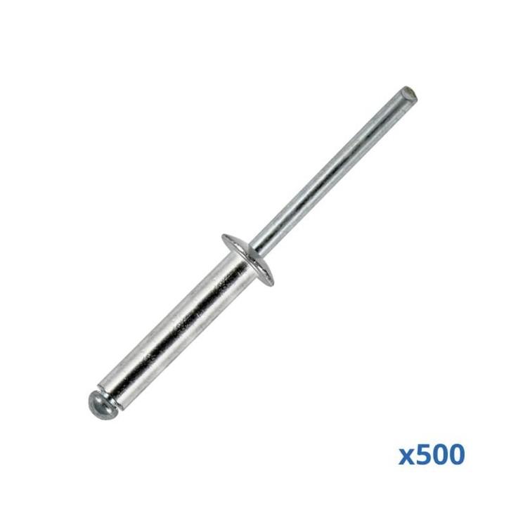 Box of 500 x 20mm Long Plain Rivets with Aluminium Body and Steel Mandrel