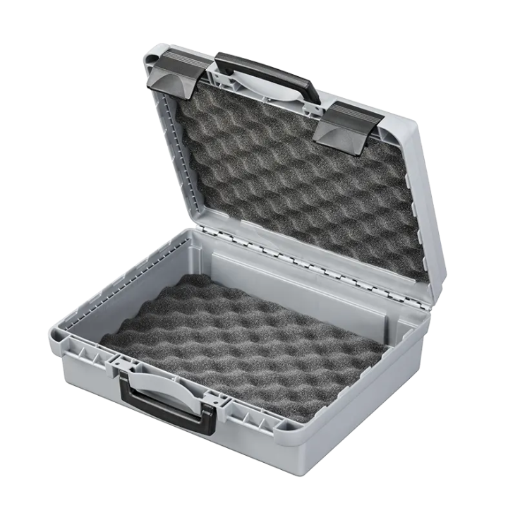 Gray metallic, Polypropylen case mm. 340 x 298 x 128 with two egg foams