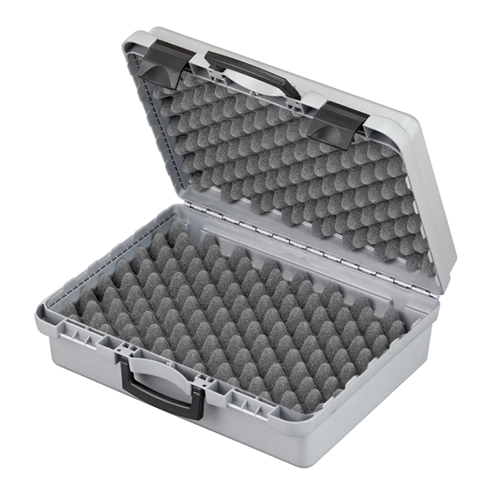 Gray metallic, Polypropylen case mm. 425 x 342 x 156 with 2 egg foams