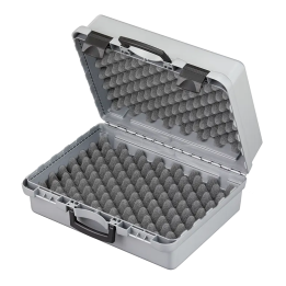 Gray metallic, Polypropylen case mm. 425 x 342 x 190 with 2 egg foams