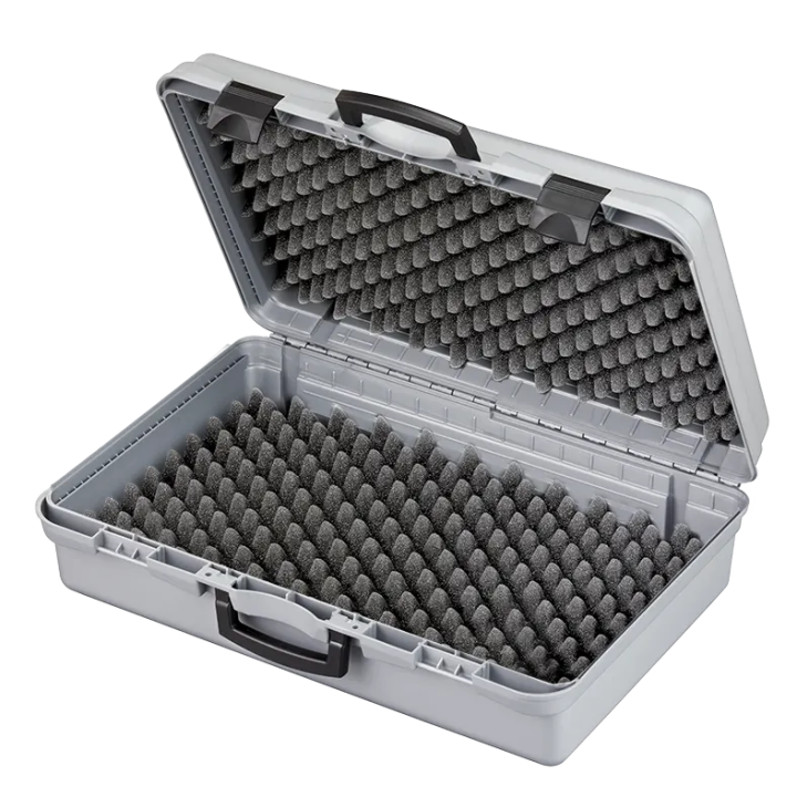 Gray metallic,  Polypropylene case mm. 600 x 415 x 184 with 2 egg foams