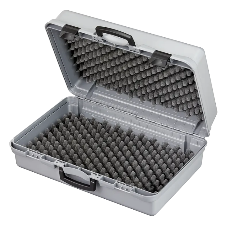 Gray metallic,  Polypropylene case mm. 600 x 415 x 224 with 2 egg foams