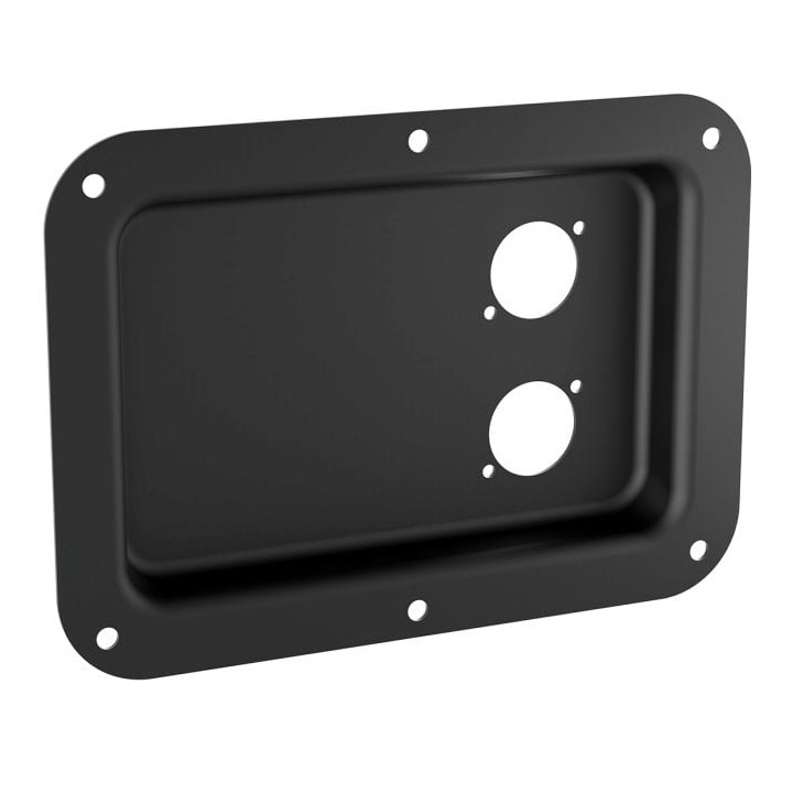 Large Black Dish Punched for 2 x D-Series Connectors