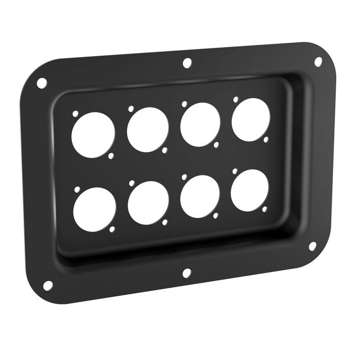 Large Black Punched for 8 x D-Series Connectors