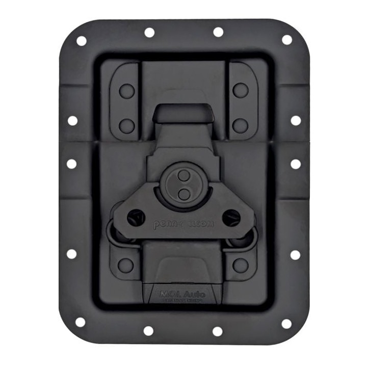 Large Black Recessed MOL3 Latch in Shallow Dish with 27mm Offset