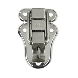 Large Nickel Draw Latch with Narrow Top and Padlock Bracket