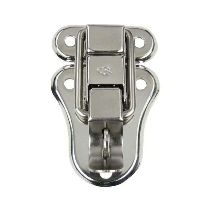 Large Nickel Draw Latch with Narrow Top and Padlock Bracket