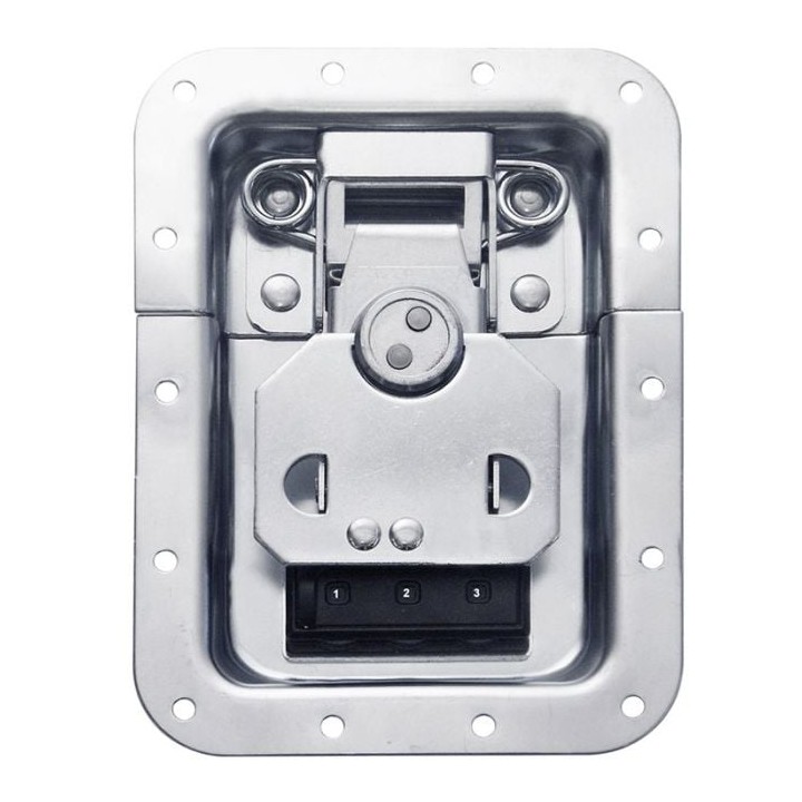 Large Recessed Latch with Combination Lock in Deep Dish
