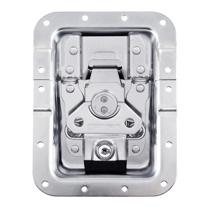 Large Recessed MOL5 Latch with Padlock Brackets and Key Lock in Deep Dish with 27mm Offset