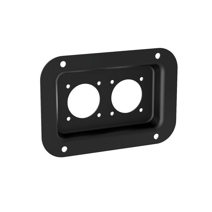Medium Black Dish Punched for 2 x Square G-Series Speakon Connectors
