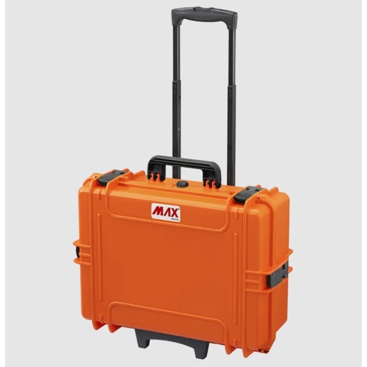 Orange, High Density cubed foams with trolley, INT 500x350xH194(58+136)mm, EXT 555x445xH258mm, 33,95L