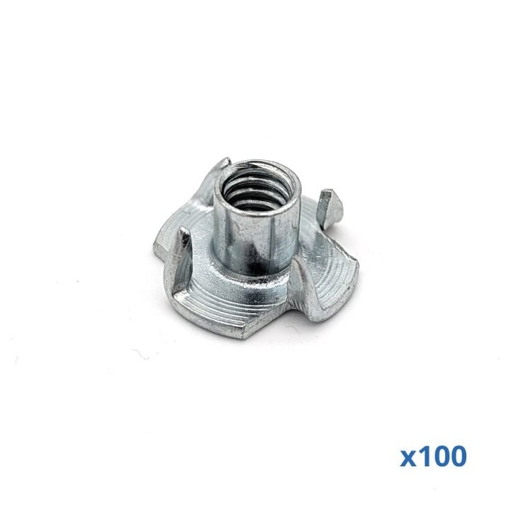 Pack of 100 x 12mm Long T-Nut with M8 Thread