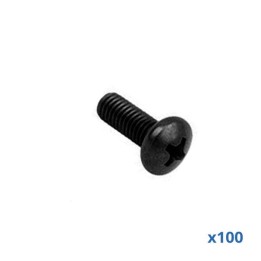 Pack of 100 x 12mm Long Black Pozidriv Pan Head Screw with M6 Thread