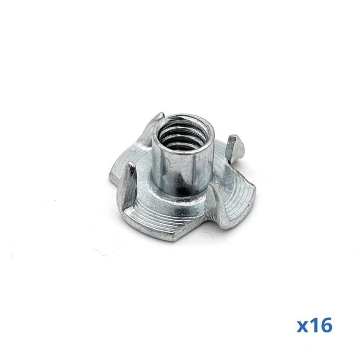 Pack of 16 x 12mm Long T-Nut with M6 Thread