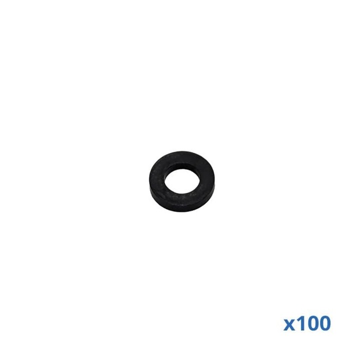 Pack of 100 x M6 Plain Black Plastic Washer