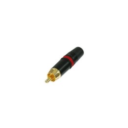 Phono Plug Gold Plated Black Shell Red Ring Chuck Retention NYS373-2