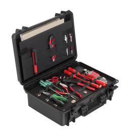 Black, tool case with shoulder strap, INT 426x290xH159(45+114)mm, EXT 464x366xH176mm, 3,92kg, 19,64L