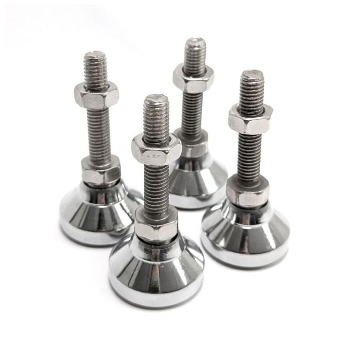 Set of 4 Steel Adjuster Feet with M8 thread for Rack Enclosures