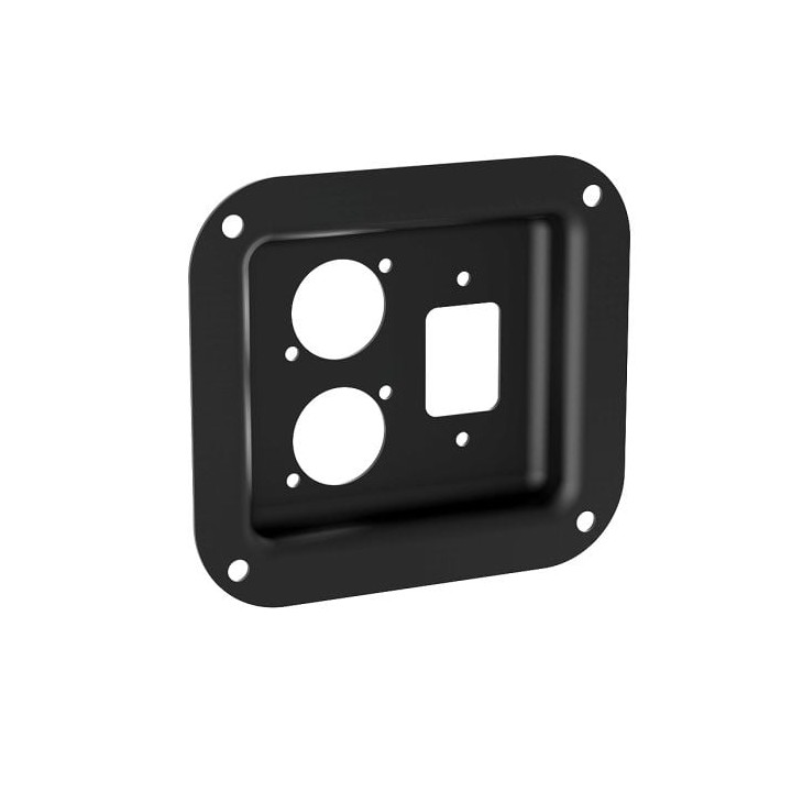 Small Black Dish for 1 x IEC and 2 x D-Series Connectors
