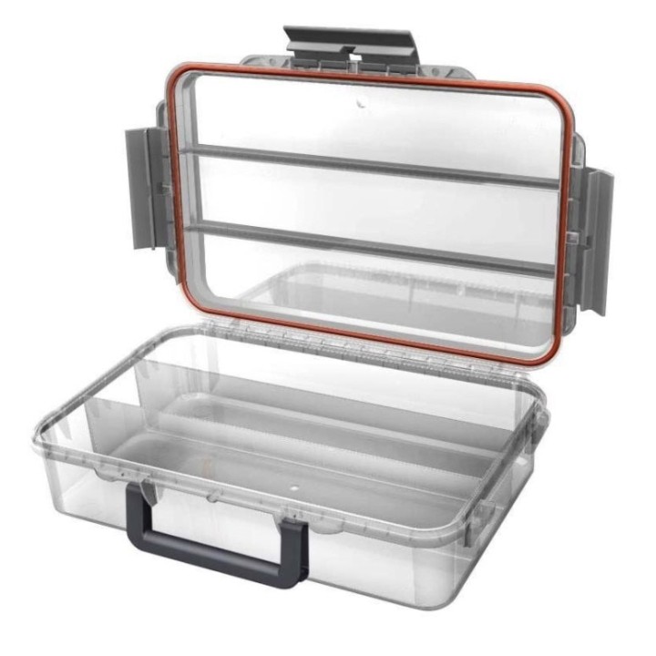 Transparent, 3 compartments, INT 316x195xH81(16+65)mm, EXT 350x230xH86mm, 0,6kg, 4,99L